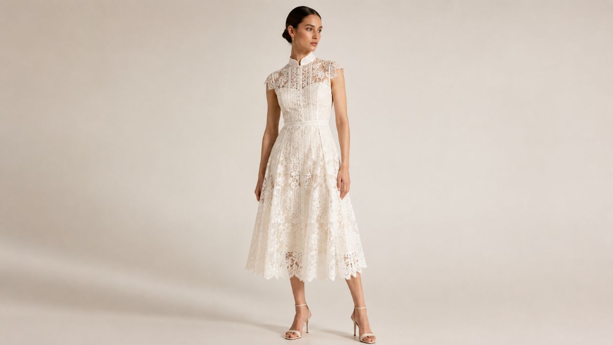 SIMKHAI Irisa Lace Midi Dress: A Sophisticated Choice for Elegant Occasions
