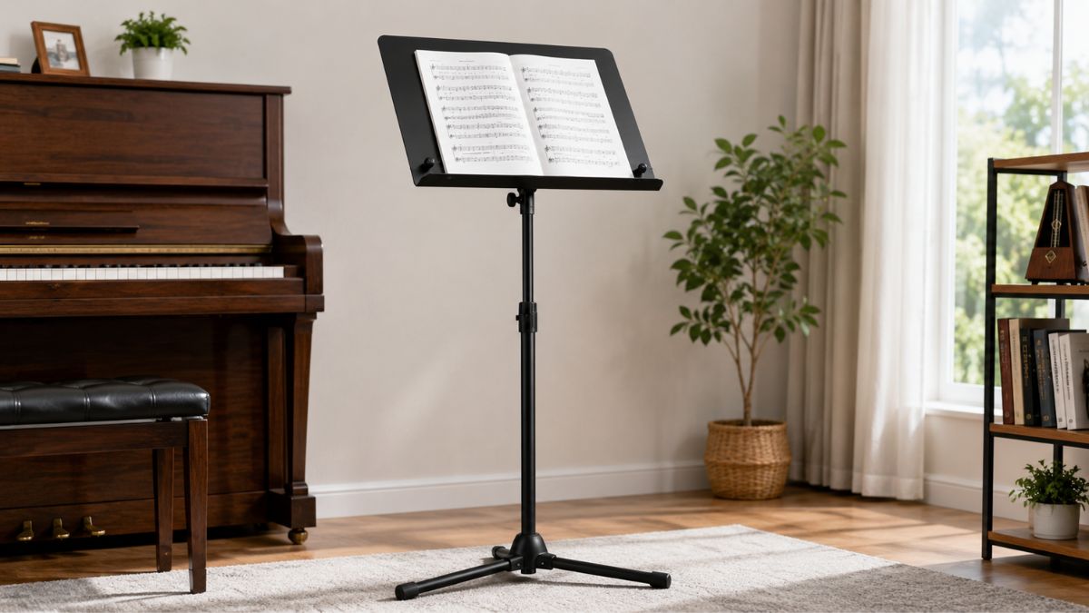 Amazon Basics Adjustable Folding Sheet Music Stand: Affordable, Portable, and Reliable
