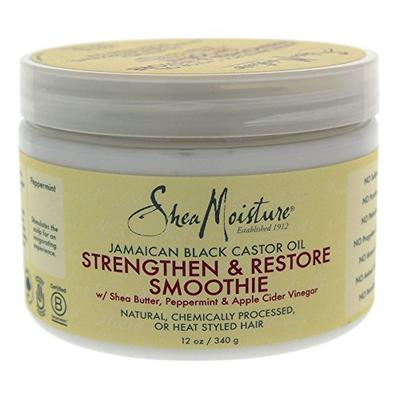 Shea Moisture Jamaican Black Smoothie Strengthen 12 Ounce Jar (354ml) (2 Pack)