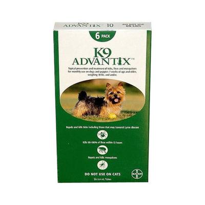 K9 Advantix Small Dogs/Pups 1-10 lbs (Green) 6 Doses