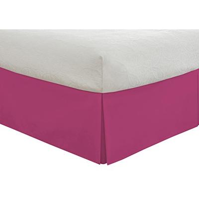 Lux Hotel Bedding Tailored Bed Skirt, Classic 14" Drop Length, Pleated Styling, Twin XL, Pink