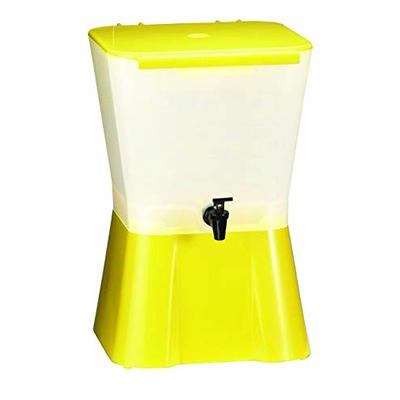 Tablecraft 3 Gallon Yellow Plastic Beverage Dispenser | Cold Drink Dispenser for Catering, Buffet or