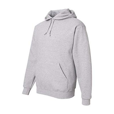 Jerzees mens 9.5 oz. 50/50 Super Sweats NuBlend Fleece Pullover Hood(4997)-ASH-L