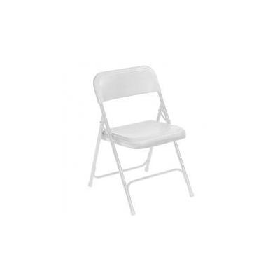 National Public Seating 821 Premium Light Weight Plastic Folding Chair Bright White with White Frame