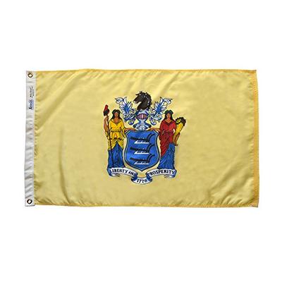 Annin Flagmakers Model 143660 New Jersey State Flag 3x5 ft. Nylon SolarGuard Nyl-Glo 100% Made in US