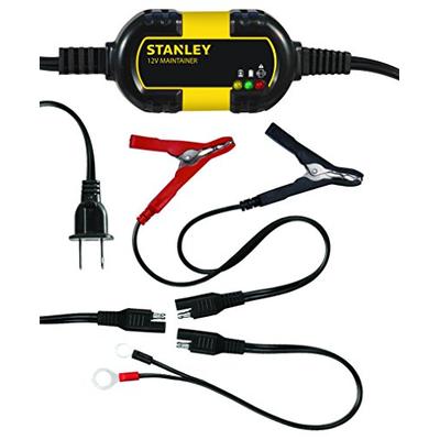 STANLEY BM1S Fully Automatic 1 Amp 12V Battery Charger/Maintainer with Cable Clamps