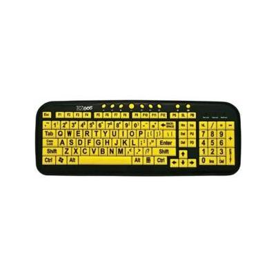 Ergoguys Ezsee Low Vision Keyboard Large White Print Black Keys - USB - English