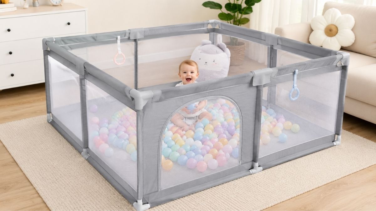 Hiaksedt 50x50 Baby Playpen Creates a Safe Space for Active Babies