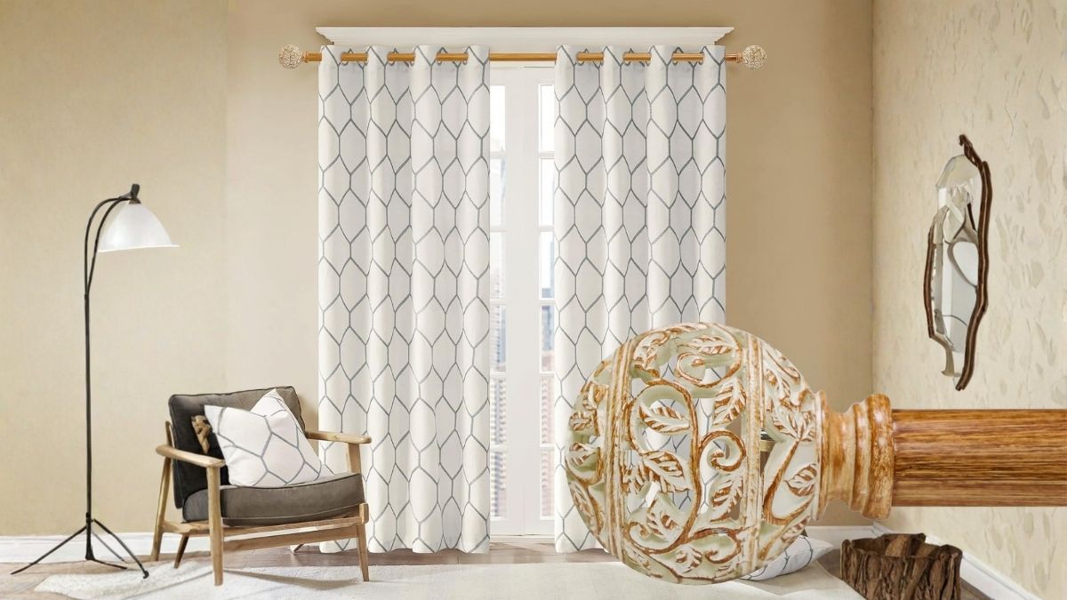 EQURROY Boho Wood Curtain Rod: Rustic Elegance That Elevates Any Farmhouse Space
